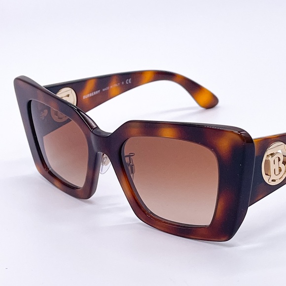 NEW BURBERRY DAISY BE4344 WOMEN HAVANA BROWN CAT EYE SUNGLASSES BE4344F 331613 - Picture 6 of 14